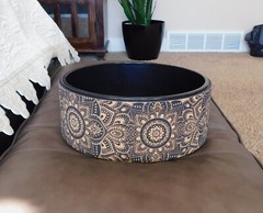 Cork Yoga Wheel by Yoga Design Lab (12.6 diameter), mandala black, New