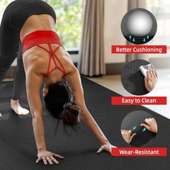 Extra Large Yoga Mat – 72″x48″ or 78″x57″, 1/4″–1/2″ Thick Mat for Women & Me…