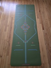Liforme XL Yoga Mat Olive Green Mindful Garden w/ Travel Bag Used Once