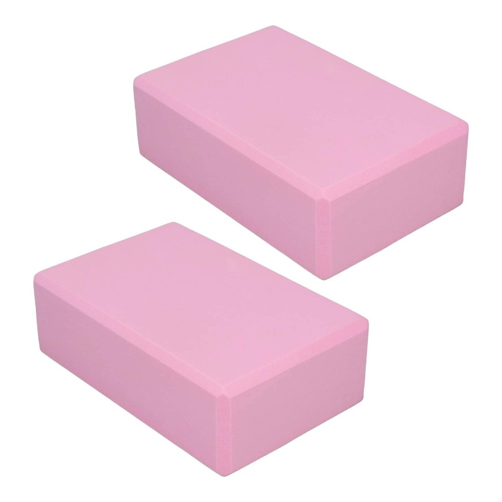 Pink Yoga Block, Foam 2 Pack Foam Travel Yoga Pilates Blocks Stabilit?t Slip…