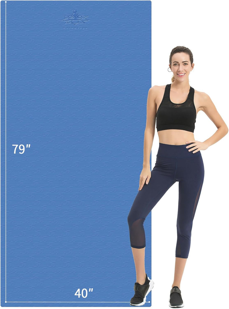 Hatha Yoga Extra Long TPE Yoga Mat 79″ X 40″ X 1/2″ Thick Non-Slip Exercise Mat