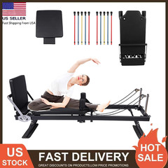 Foldable Pilates Reformer Home Pilates Equipment Studio Gyms Workout Machine US
