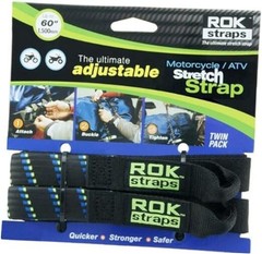 ROK Straps 10001 Adjustable Motorcycle/ATV Stretch Strap Tie-Downs, 60″,