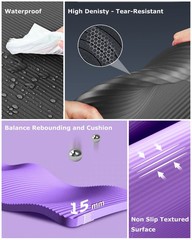 BIVR Portable Yoga Knee Pad Extra Thick Large 12 Inch Wide Cushion for Pilate…
