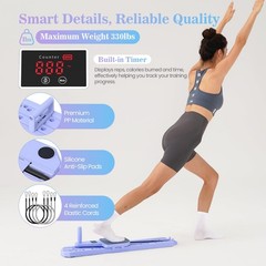 Nicoler Portable Pilates Reformer – Pilates Board 8-In-1 Multi-Functional