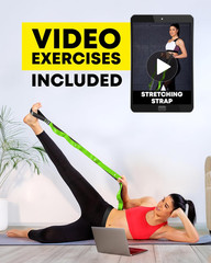 Stretching Strap with Loops – Non Elastic Stretch Band for Physical Therapy, Yog