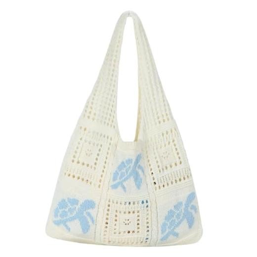 Crochet Tote Bag for Women, Aesthetic Crochet Mesh Beach Tote Lb-sea Turtle