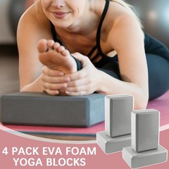 4 Pack Yoga Blocks Premium EVA Foam Blocks for Pilates Workout, Stretching, …