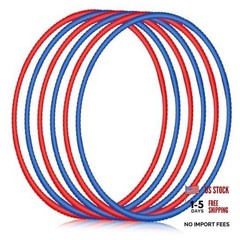 6 Pcs Exercise Hoop Detachable Fitness Rings Adjustable Plastic Dark Blue, Red
