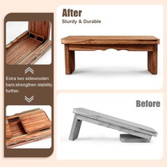 YERGOFE Folding Yoga Meditation Bench – Yoga Kneeling Bench for Adult, Wooden…