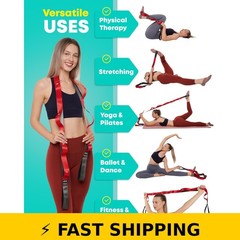 CTRL Sports Stretching Strap with Loops – Non Elastic Yoga Strap