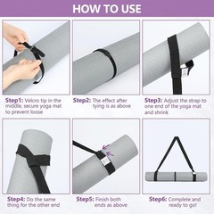 Yoga Mat Carrier Strap, Adjustable, Thick Cotton Blend, 2-in-1 Stretching Band