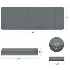 1/2 Inch 70″x24″ Foldable TPE Yoga Mat, Thick Non Slip Pilates Mat