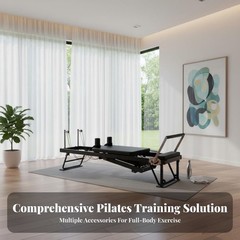 Foldable Pilates Reformer Space Saving Pilates Reformer Full Body Workout Core