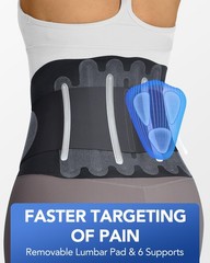 0.5mm Ultra Thin Back Brace with 3D Lumbar Pad, Seamless Yoga Fabric, Lightwe…