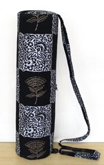 Indian White Black Patchwork Yoga Mat Carrier Bag Mandala Large Shoulder Strap