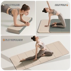 Foldable Fitness Yoga Mat | 2/5″ (10MM) Extra Thick | SGS Certified Non-Slip …