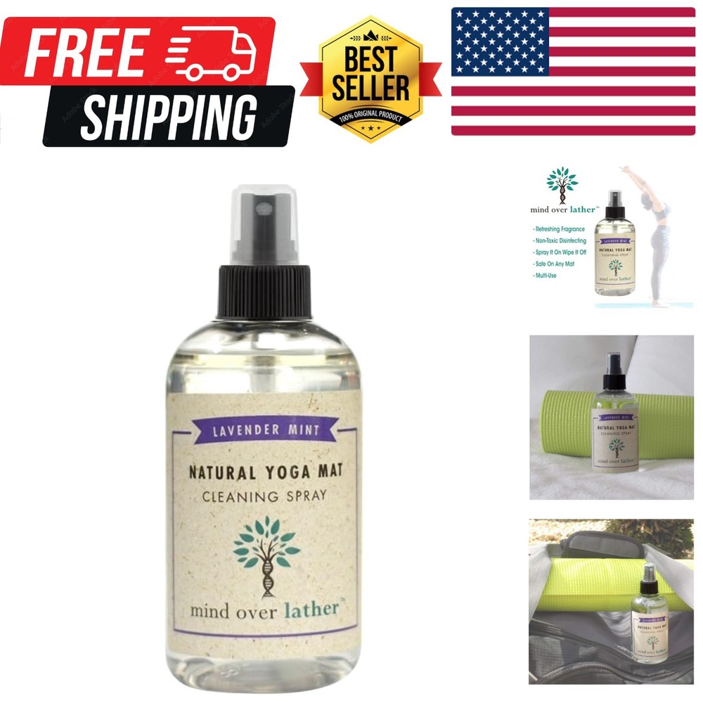 100% Natural Yoga Mat Cleaning Spray 8oz | Works with All Mats | Cleans and R…