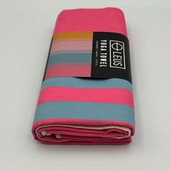 Leus Yoga Eco Towel Zuma Microfiber Antimicrobial Yellow Pink Blue Stripe 68×24