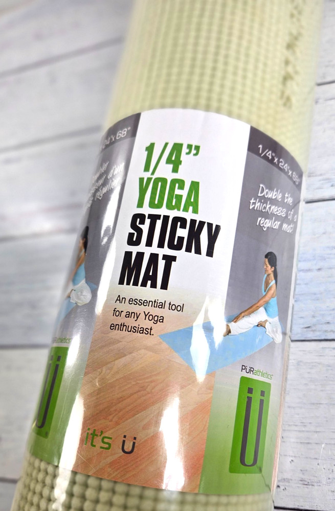 1/4″ YOGA Sticky Mat DOUBLE Thickness! 24 x 68″ PURathletics WTE10125AM
