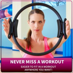 10 Pcs Pilates Ring Set, 12″ Pilates Circle Ring with Extra Thick Padded Hand…