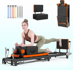 Pilates Reformer, Foldable Pilates Machine for Home Use and Gym Workout, Suitabl