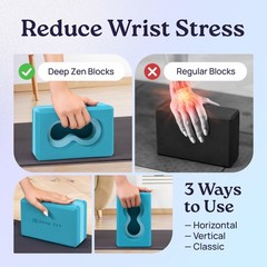 Deep-Zen® Yoga Blocks Wrist Support; 2 Pack with Knee Pads Blue