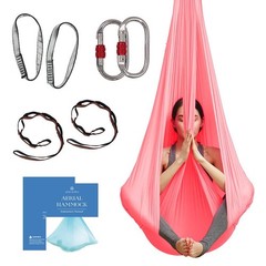 Aerial Silk Yoga Hammock & Swing for Home, Inversion Exercises, Starter Kit f…