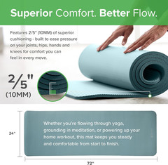 Gaiam Thick Yoga Mat 2/5″ or 1″ with Easy-Cinch Carrying Strap
