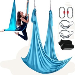 VEVOR Yoga Swing Aerial Hammock 5.5 Yards Nylon Hanging Sling Inversion Blue