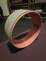 YB YogaBody Yoga Wheel 12″ Gray Pink Stretching Pilates Fitness Back Prop