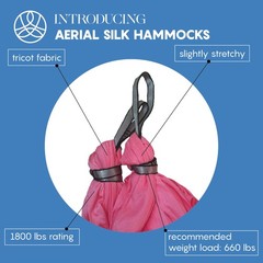 Aerial Silk Yoga Hammock & Swing for Home, Inversion Exercises, Starter Kit f…