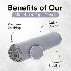 Yoga Mat Towel – Double Sided Microfiber Yoga Towel – Sweat Absorbent Non Slip H