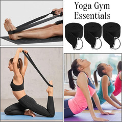 12 Pack Yoga Straps for Stretching, 6 Ft Black Exercise Bands with Adjustable D