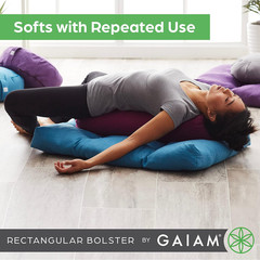 Yoga Bolster Pillow, Soft Meditation Cushion for Yoga, Massage and Back Support