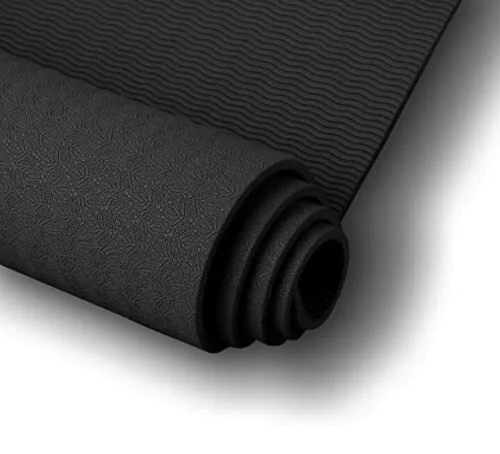Clever Yoga Non-Slip Essential Mat Black 6mm Thickness Lightweight Cushion Grip