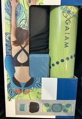 Soothe by Gaiam To & From Yoga Kit w/Videos Lime/Teal 24″W x 68″L Brand New