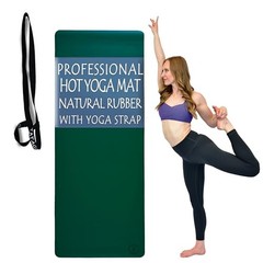 Hot Yoga Mat Non Slip-Professional Grade Natural Rubber Yoga 72 Inch Green
