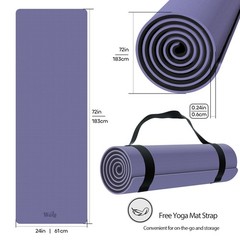 Non-slip TPE Yoga Mat for Women & Men,72″x24″ Double-Sided Workout Mat for Ho…