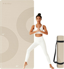 Large Yoga Mat, 72″ X 36″ X 2/5″（10MM） Thick Non-Slip Exercise Mat, Sgs-Certifie