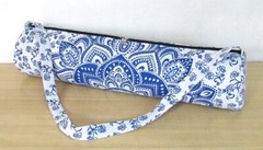 Indian Blue White Mandala Bags With Shoulder Strap Yoga Mat Carrier Yoga Bags US