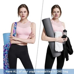 Mandala Yoga Mat Bag with Large Waterproof Zipper Pocket and 37″x15.5″ Purple