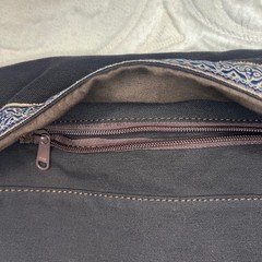 Ewedoos Yoga Mat Bag Canvas Sling Carrier with Pockets Black Embroidered Trim