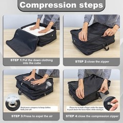 Extra Large Compression Packing Cubes for Travel Essentials, 2 Pack Expandabl…
