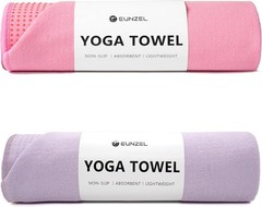 Eunzel 2 Pack Grip Dot Non-Slip Hot Yoga Towel, Sweat Absorbent, 72×24, Dark …