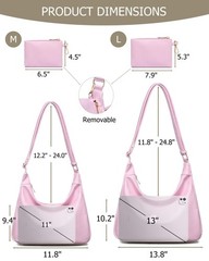 Hobo Bag for Women with Mini Purse Soft Vegan Leather Slouchy Shoulder Crossb…