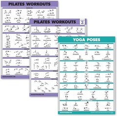 3 Pack – Pilates Workout Posters Volume 1 And 2 + Yoga Poses – Pilates Mat Work