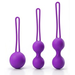 Kegel Ball 3 pcs Set for Women, Ben Wall Ball Massage Weight Exercise Purple