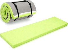 2 Inch 72″x24″ Thick Foldable Yoga Mat with Carry Strap, Non-slip Portable Fo…