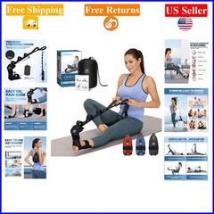 Adult Black Foot and Calf Stretching Strap for Plantar Fasciitis & More